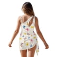 thumbnail image 2 of Xixirimido Colorful Butterflies Print Girls One Piece Bathing Suit with Mesh Cover Up, Adjustable Strap Swimwear One Shoulder Swimsuit for Girl with Removable Pad, Size 7-8 Years, 2 of 7