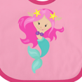 thumbnail image 3 of Inktastic Cute Mermaid, Little Mermaid, Starfish, Pink Hair Girls Baby Bib, 3 of 3