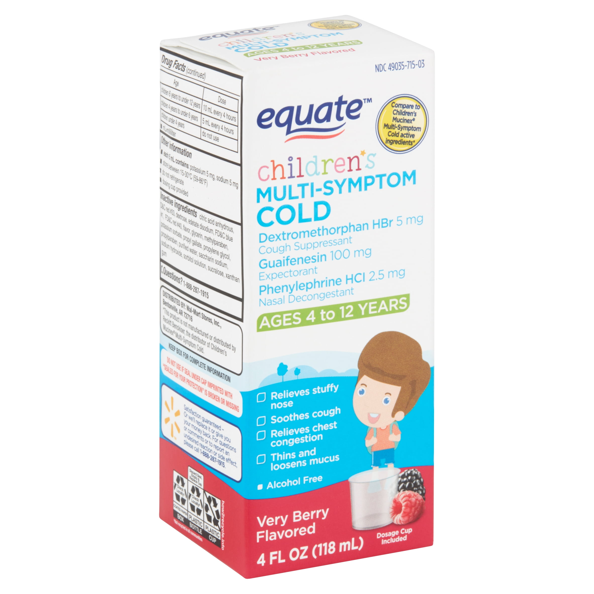 Equate Children S Multi Symptom Cold And Fever Liquid Dosage Chart