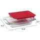 thumbnail image 4 of Pyrex 1090948 Refractario de Vidrio para Hornear Easy Grab con Tapa Roja 1.9 L, Multicolor, 4 of 4