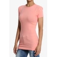 thumbnail image 3 of Women's & Juniors Basic Round Crew Neck Short Sleeve Stretch Cotton Spandex T-Shirts, 3 of 4
