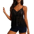 thumbnail image 5 of Ailaofu Women V Neck Sequin Tank Top See Through Strap Camisole Beaded Top Going Out Party Outfits, 5 of 6