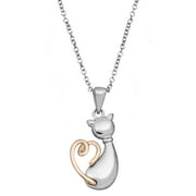 Connections from Hallmark Stainless Steel Cat Pendant, 18