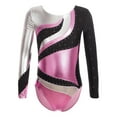 thumbnail image 6 of Alvivi Kids Girls Long Sleeve Gymnastics Leotards Color Block Dance Athletic Jumpsuit Pink 10, 6 of 6