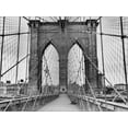 thumbnail image 2 of Art.com Pedestrian Walkway on the Brooklyn Bridge Stretched Canvas Print Wall Art by Bettmann, 16" x 12", 2 of 4