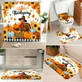 thumbnail image 2 of 4pcs Thanksgiving Turkey Shower Curtain Set - Farmhouse Pumpkin Sunflower Fall Autumn Harvest Bathroom Decor with 12 Hooks, Bath Mat, Toilet Lid Rug, Non-Slip U Shape Mat, High Quality Full Set, 2 of 11