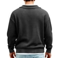 thumbnail image 4 of Long Sleeve Tops for Men Fashion Turndown Collar Solid Color Casual Top Loose Soft Comfort Athletic Tee Shirts, 4 of 5