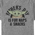 thumbnail image 2 of Men's Star Wars: The Mandalorian Grogu Father's Day is for Naps & Snacks Graphic Tee Athletic Heather Large, 2 of 5