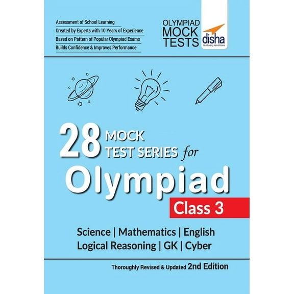 28 Mock Test Series for Olympiads Class 3 Science, Mathematics, English, Logical Reasoning, GK & Cyber 2nd Edition, (Paperback)