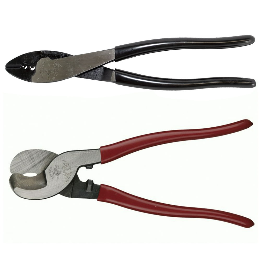 Klein Tools 9" Wire Cutter Crimper 1022 AWG + Heavy Duty Steel Cable