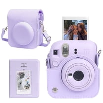Caiyoule Mini 12 Case for Fuji Instax PU Leather Carrying Bag with 64 Pocket Mini Photo Album，Purple