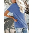 thumbnail image 2 of Anbech Women V Neck Pocket T Shirt Casual Loose Short Sleeves Tee Tops, 2 of 5