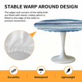 thumbnail image 6 of Blue Ripple Elastic Fitted Round Table Cover Watercolor Art Waterproof Outdoor Tablecloth for Holiday Party, Picnic, Patio & Dining Fits Tables Up to 55"-60", 6 of 8