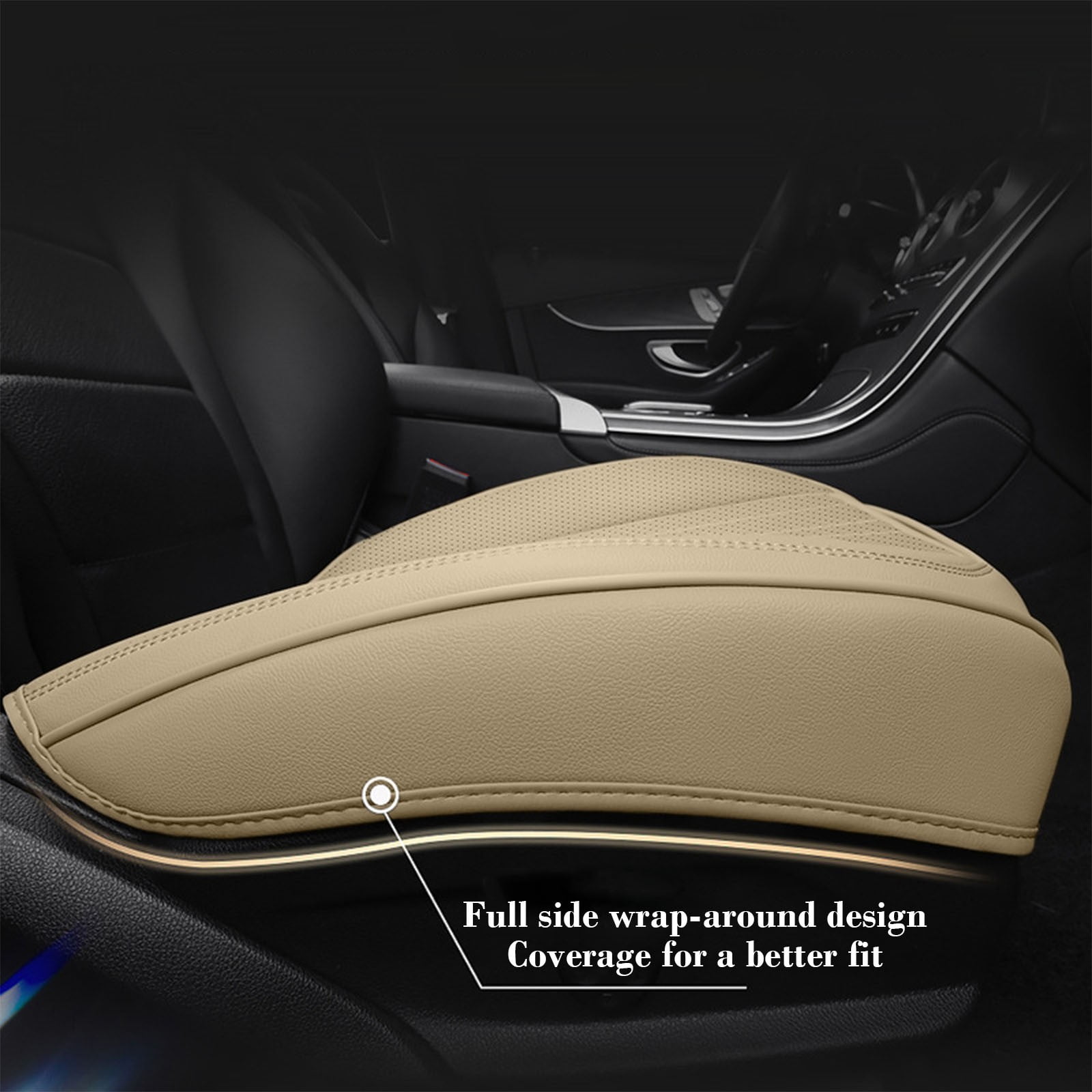 Breathable Leather Car Seat Cover Fully Enclosed Cushion, All Season for Car 20.5x20.5 Inch Easy Fit