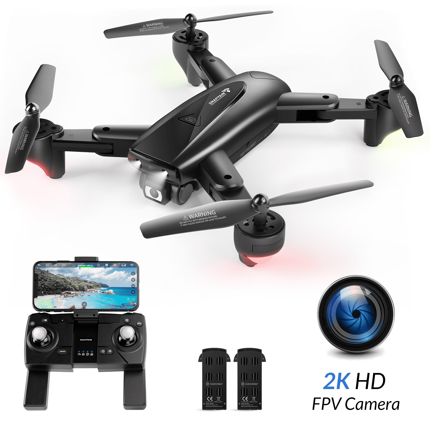 2 batterie Trasmissione WiFi 5G Drone SNAPTAIN SP500 1080P GPS Telecamera FHD 