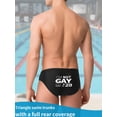 thumbnail image 3 of Trendy Men's Fun Printed Swim Briefs - Skin-Fit Comfort Beach Swimwear, 3 of 5