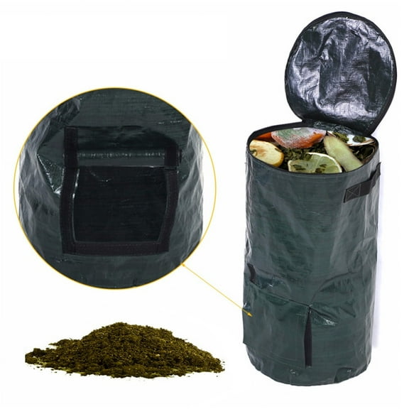 SPRING PARK Garden Compost Bin Waste Bag Organic Plastic Refuse Sack for Kitchen Rubbish Yard