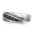 thumbnail image 3 of White Sterling Silver Ring Band Men's Diamond Round Black, 3 of 6