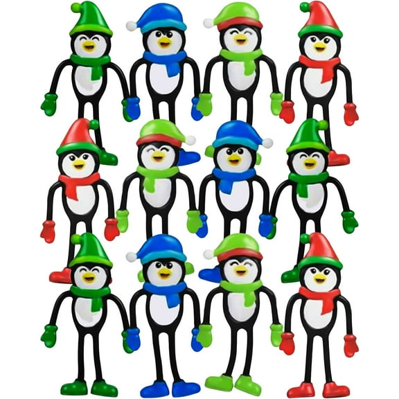 Vlish 12 Penguins Bendable Fidget Toys - 12 Pack, Stocking Stuffers