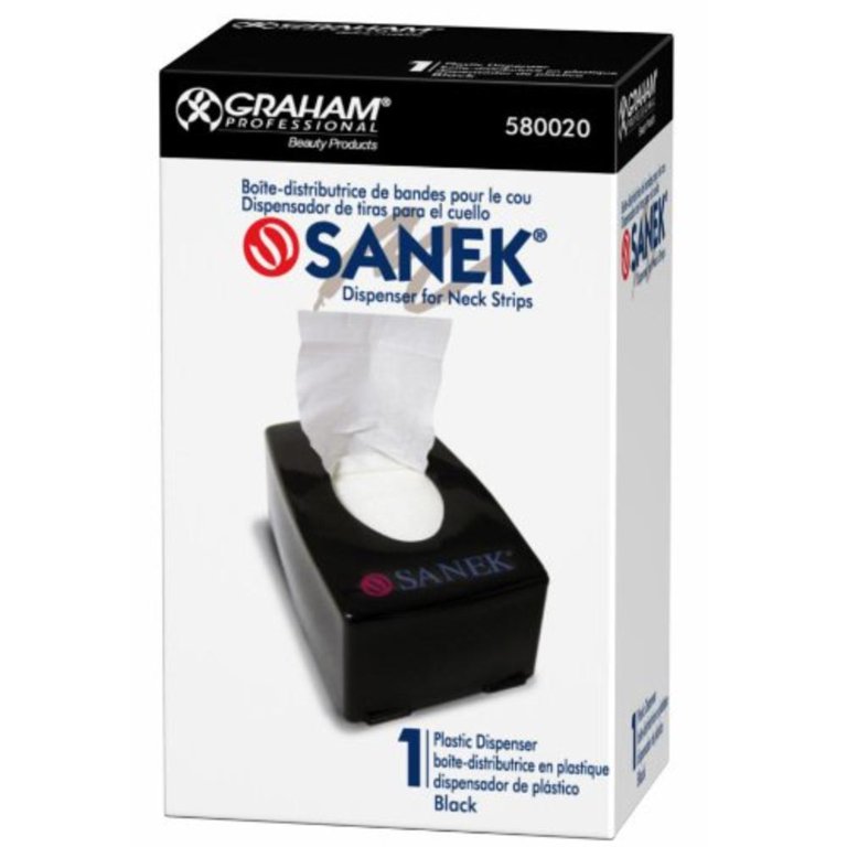 GRAHAM SANEK Salon Barber Hair Stylist Neck Strips Holder Dispenser  SD-49356, Black Sanek Neck Strip Dispenser By Graham Professional Beauty