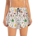 thumbnail image 4 of Lsque Winter Christmas And New Year Deer Printed Women's Running Shorts with Liner Pockets,Elastic Quick Dry Workout Athletic Gym Yoga Shorts,Womens High Waist Shorts-Medium, 4 of 9