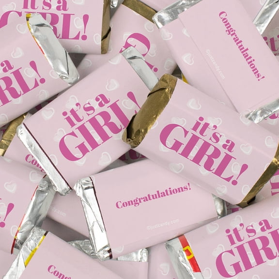 34 Pcs It's a Girl Baby Shower Candy Party Favors Chocolate Miniatures By Just Candy