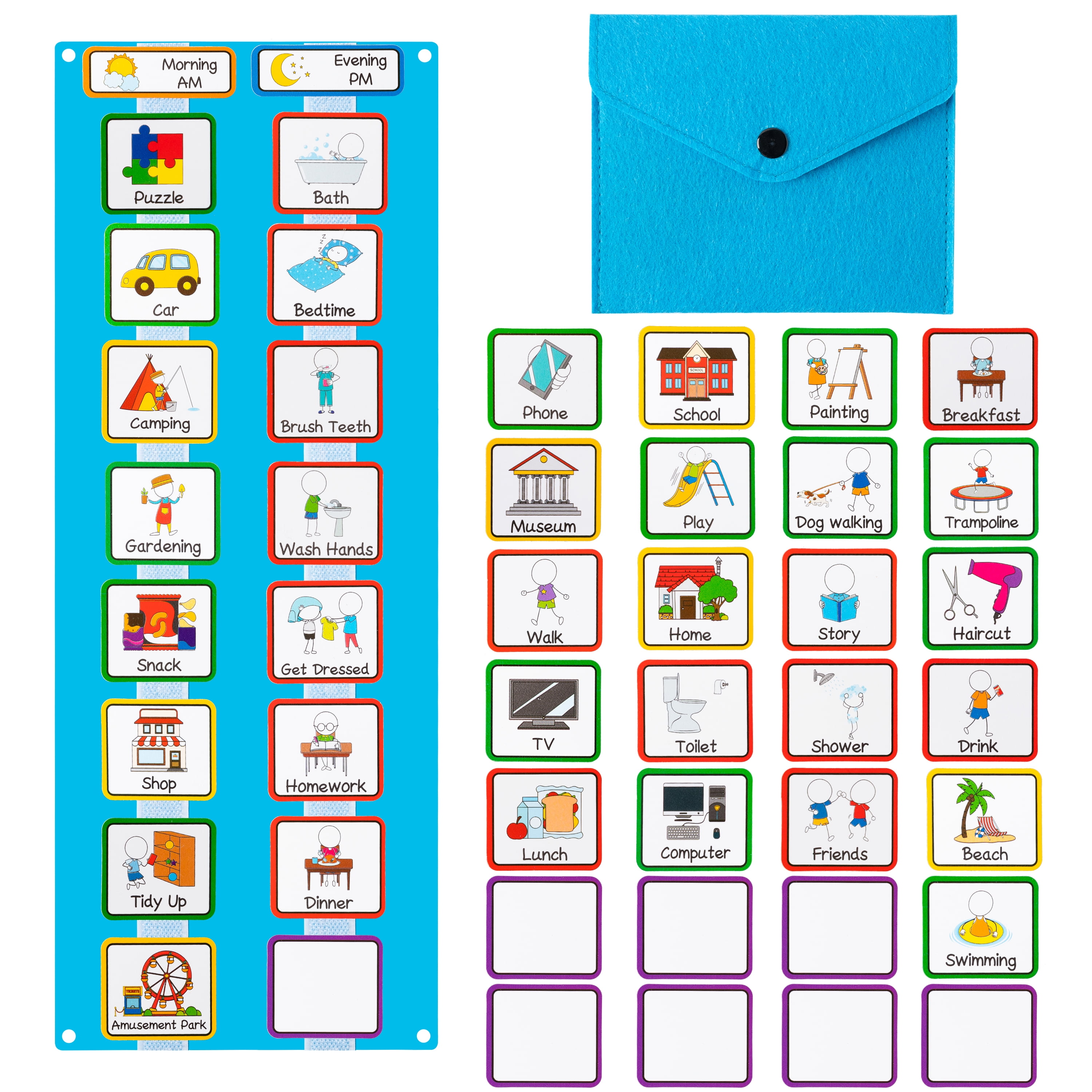 48Pcs Visual Schedule For Kids Home Chore Chart Routine Cards With