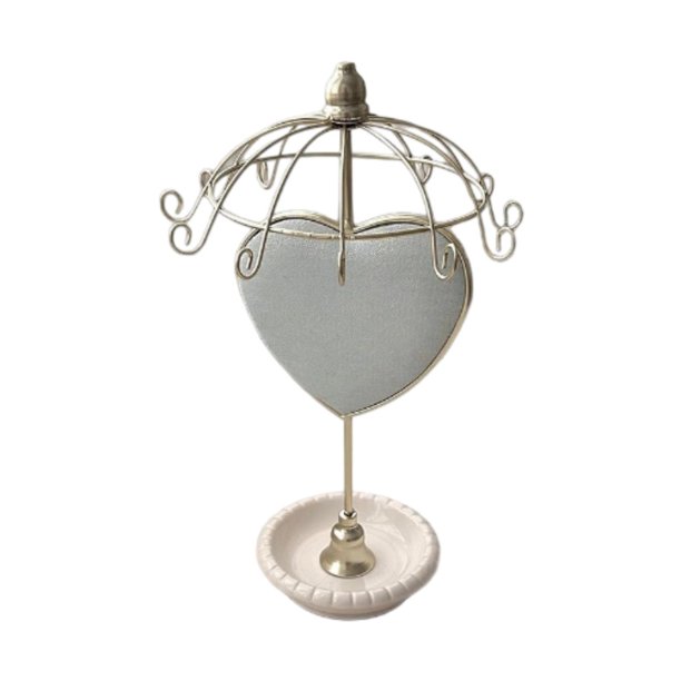 Expositor de joyas con torre, soporte para collares, decorativo y giratorio. Azul