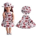 thumbnail image 3 of A-Waroom 1Pcs Flower Print 18 inch Dolls Dress with Hat Summer Daily Dress Casual Dress for 18 inch Doll, 3 of 3