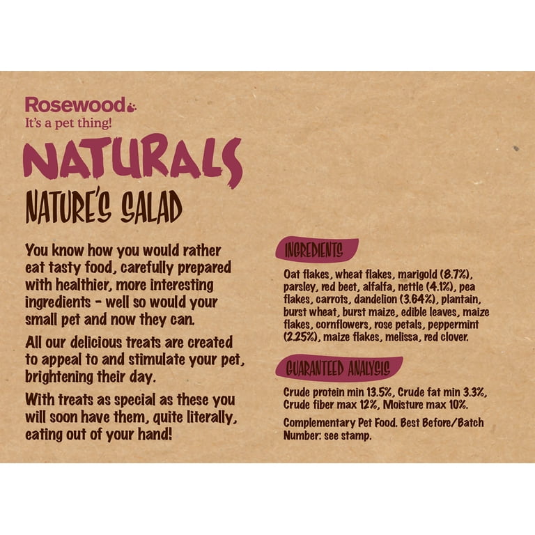 Rosewood Naturals Herbsternte-Salat – 150 G Kleintier-Leckerli Für Kaninchen, Meerschweinchen & Co.