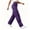 Purple, variant on SwiftWear Women's High Waist Cargo Pants Elastic Waist with Button & Zipper, Multiple Utility Pockets Casual Outdoor Hiking & Streetwear Trousers
