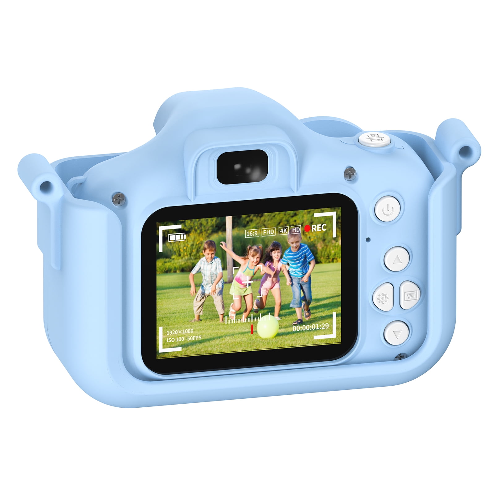 Contixo Kids Camera, Educational Dual Lens Camera with Carry Case and 32 GB SD Card, Blue