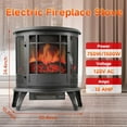 thumbnail image 2 of 25in Electric Fireplace Heater Stove - Infrared Heater with Realistic LED 3D Flames and Remote Contro, Fire Place Electric, Fake Freestanding Fireplace for Indoor Use, Timer, 750 | 1500W, 2 of 8