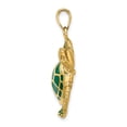 thumbnail image 2 of Auriga 14k Yellow Gold 3-D Green Enamel Large Sea Turtle Charm for Women, 2 of 6