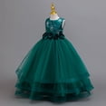 thumbnail image 5 of Gunia Flower Girl Dresses For Wedding Sleeveless Embroidery Floral Gown Birthday Party Formal Green Dress For Girls 3-12 Years, 5 of 6