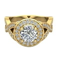 thumbnail image 5 of 1.50 ct tw Solitaire Diamond Round Halo Crisscross Shank Engagement Ring 14K Gold, 5 of 6