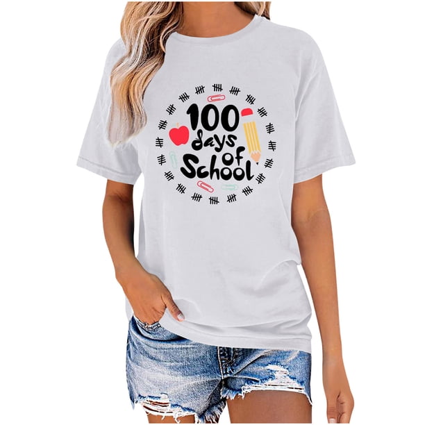 Mujeres de Verano de Manga Corta de Cuello Redondo Impreso Regular Sexy, Blusa Casual de Poliéster para Fiesta, Diario Y Toda la Temporada