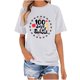 thumbnail image 1 of Mujeres de Verano de Manga Corta de Cuello Redondo Impreso Regular Sexy, Blusa Casual de Poliéster para Fiesta, Diario Y Toda la Temporada, 1 of 4