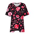 thumbnail image 4 of Tamaño Más Manga Corta Tops para las Mujeres V-Cuello Imprimir Blusa Casual, Tamaño Grande de Verano Top para el Uso Diario, 4 of 5