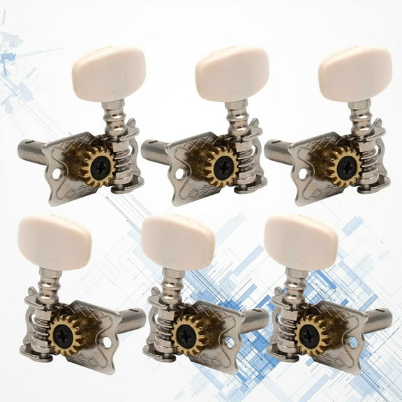 NICERIO 6PCS Acoustic Guitar Tuner with Vintage Style for Musicians in White
