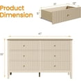 thumbnail image 2 of RoyalCraft Commode Beige à 6 Tiroirs, Commode Moderne Cannelée en Bois, Longue Commode pour Chambre, Meuble Télé, Armoire de Rangement pour Salon, 2 of 5