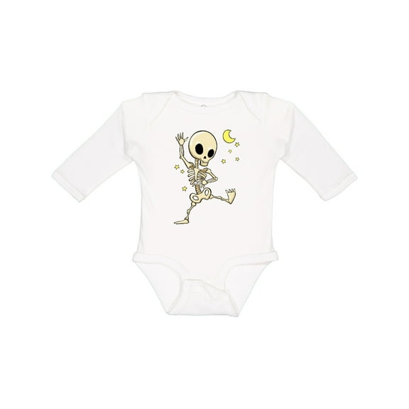 Inktastic Cute Dancing Skeleton Boys or Girls Long Sleeve Baby Bodysuit