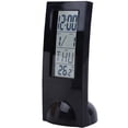 thumbnail image 1 of 1 reloj electrónico multifuncional con indicador de temperatura, reloj con pantalla digital, calendario, reloj despertador para escritorio en casa sin batería (negro), 1 of 1