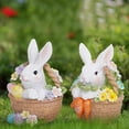 thumbnail image 6 of Hodao Easter Bunny Basket Figurines Set – 2-Piece Indoor Home Decor Ornaments for Bedroom, Living Room Decorations & Festive Gift, 6 of 7