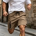 thumbnail image 6 of Satingcolo Men's Classic Outdoor Cargo Shorts with Pockets Versatile Plain Straight Leg Pants Summer Casual Workout Streetwear, 6 of 6