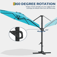 thumbnail image 3 of 10ft Cantilever Patio Umbrella,360-Degree Rotation  Outdoor Sun Shade with Cross Base,Wind and Rainproof Parasol for Garden, Backyard, Deck, Pool, 3 of 7