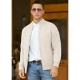 thumbnail image 4 of Iceglad Mens Full Zip Cardigan Sweater Casual Stand Collar Regular Fit Knit Sweater Fall Winter Ribbed Cardigan, 4 of 8