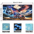 thumbnail image 2 of Large Size American Flag Diamond Art Kits For Adults, Eagle Truck Landscape Diamond Painting Kits, Full Round Diamond Mosiac Kits, Diy Handicrafts, Art And Crafts, Home Decor, 31.5x15.7 Inch, 2 of 7