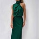thumbnail image 3 of Elegante vestido de satén con cuello halter vestido de noche largo para fiesta club (verde XXL) FLhrweasw Para estrenar, 3 of 9