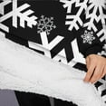 thumbnail image 3 of Oversized Wearable Blanket Hoodie,Black Christmas Snowflake Pattern Sherpa Blanket Hoodie with Super Pockets,Super Warm Fuzzy Pullover for Women & Men, 3 of 6